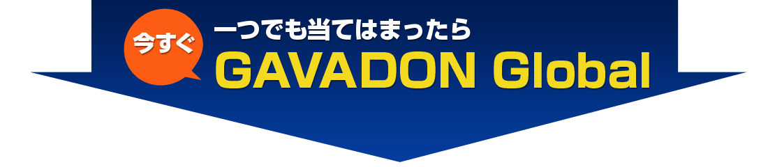 一つでも当てはまったらGAVADON Globalにお任せ！