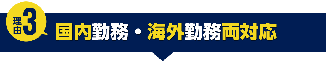 国内勤務・海外勤務両対応